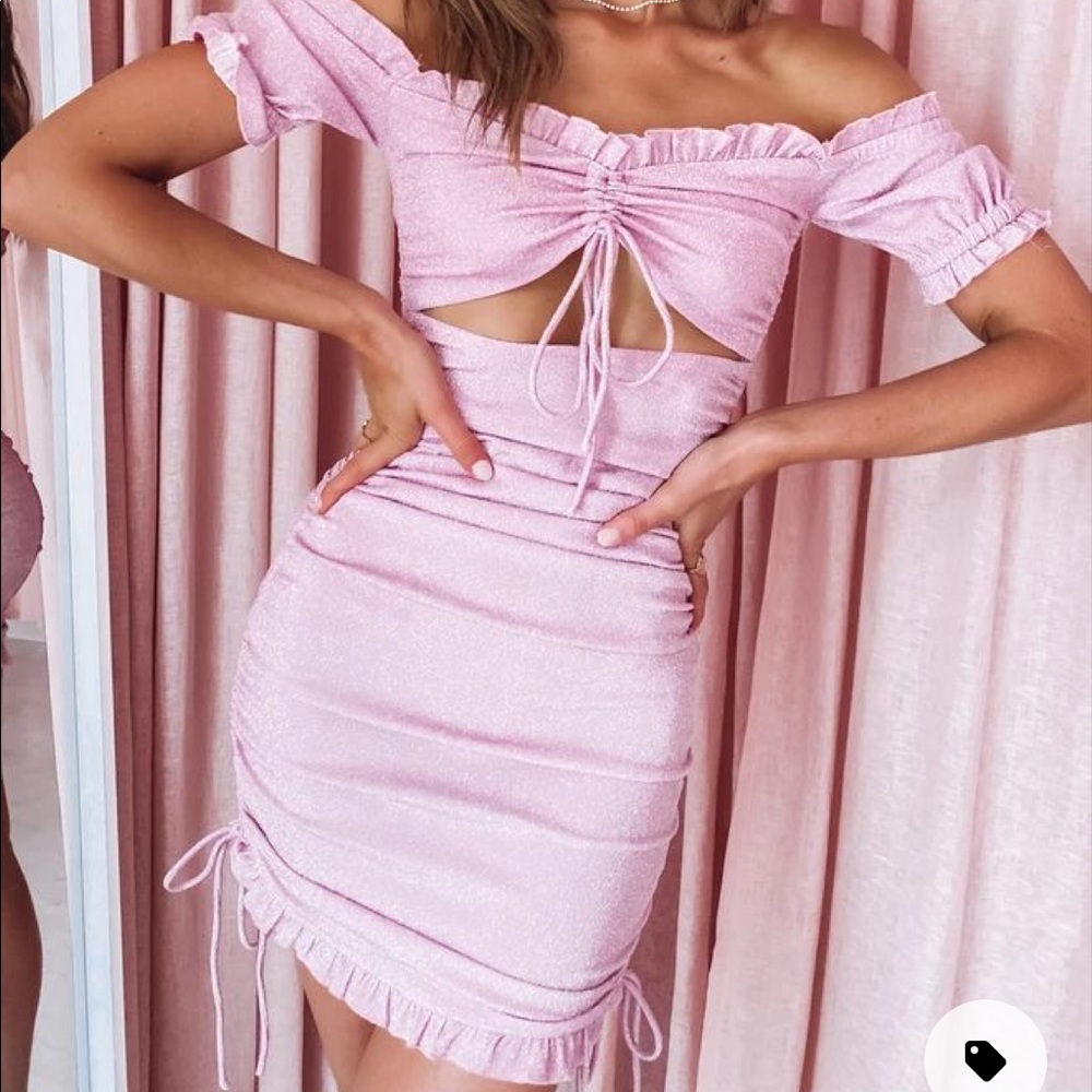 Beginning Boutique Brontë Metallic Mini Dress